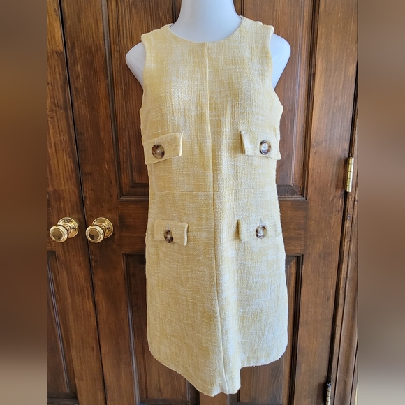 MICHAEL Michael Kors Dresses & Skirts - Michael Kors Yellow Sleeveless Dress with Button Accents P2P 18.5 L 36.5